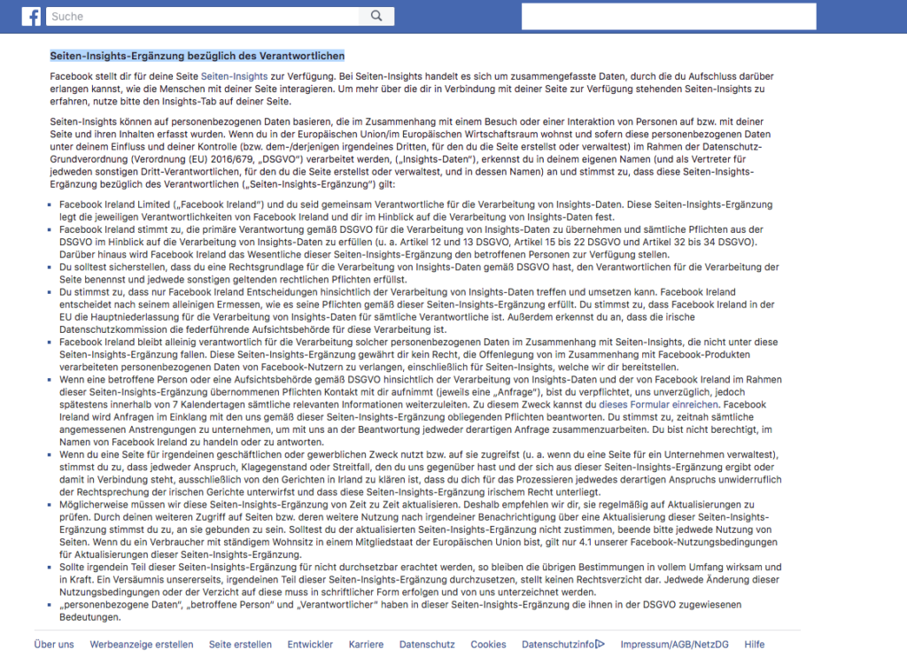 Sind Facebook Fanpages rechtswidrig? Oder nicht? Was ist zu beachten und wie? 4